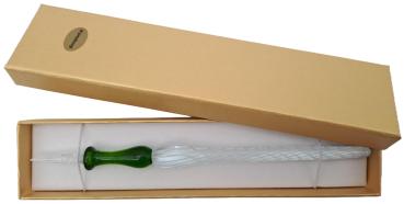 Tintenschreiber (Griff:grün/Schaft: transp. mit weißen Streifen)